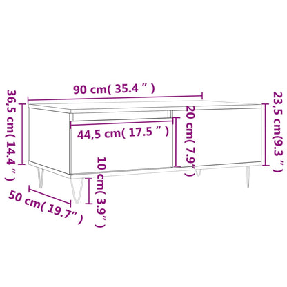 Sohvapöytä betonin harmaa 90x50x36,5 cm