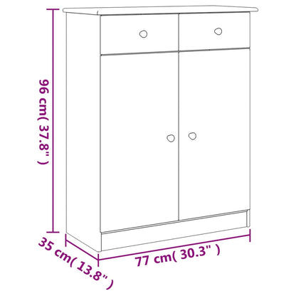 Kenkäteline Kenkäkaappi valkoinen huonekalusarja ALTA 77x35x96 cm massiivimänty