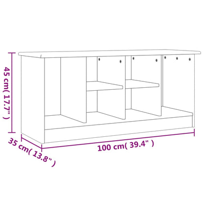 Skoställ Skoskåp vit Skobänk möbelserie ALTA 100x35x45 cm furu