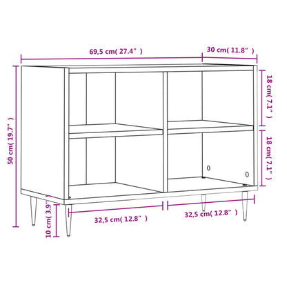 TV-möbel vit högglans TV-bänk 69,5x30x50 cm