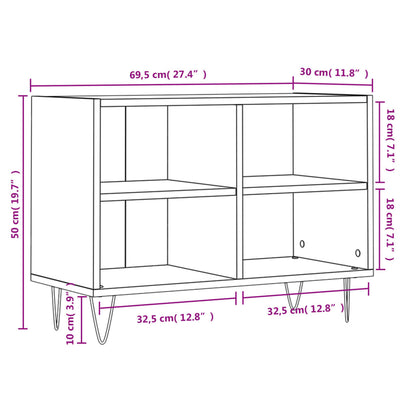 TV-möbel vit högglans TV-bänk 69,5x30x50 cm