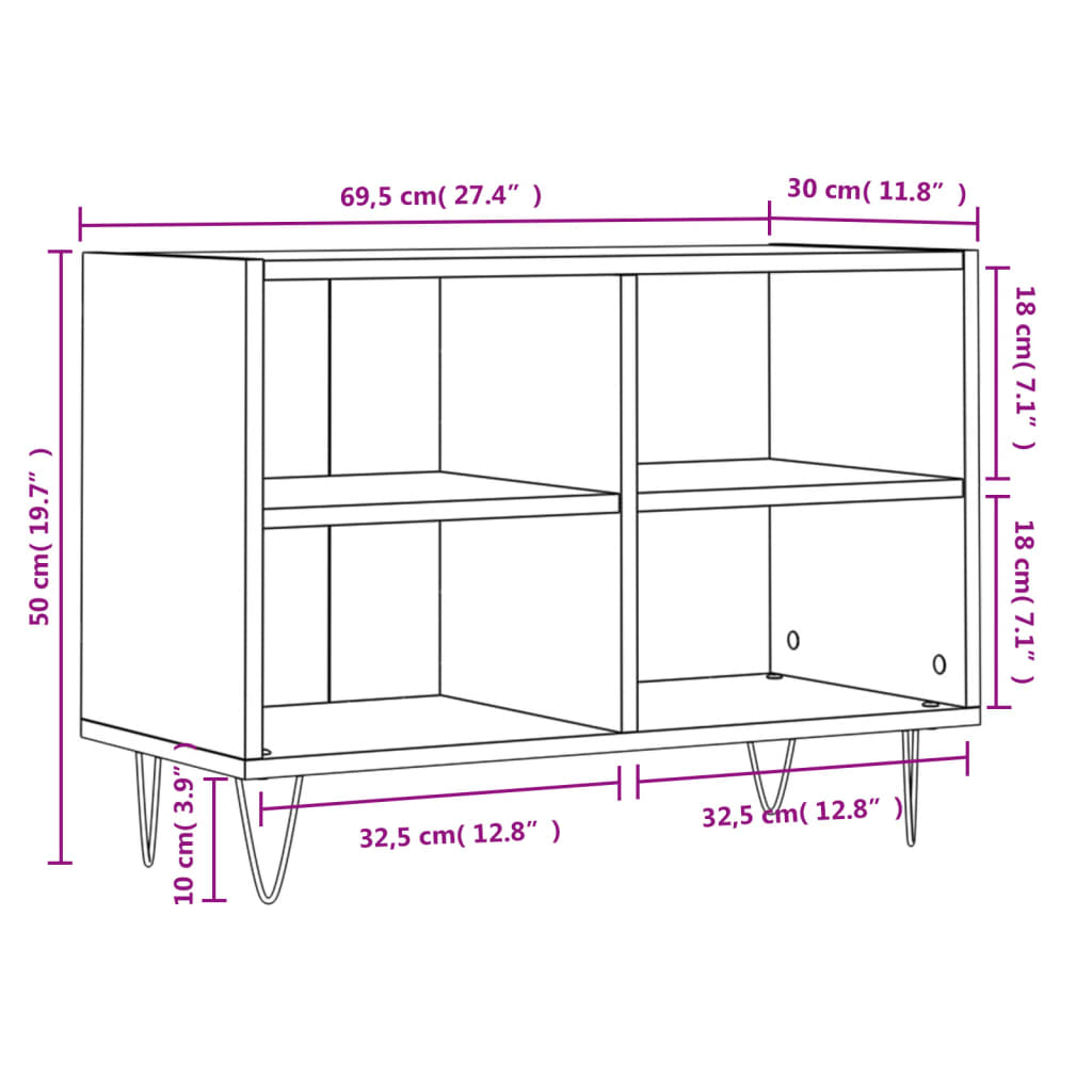 TV-möbel sonoma ek TV-bänk 69,5x30x50 cm