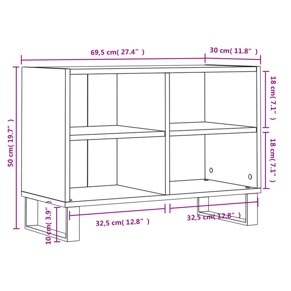 TV-möbel vit TV-bänk 69,5x30x50 cm