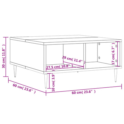 Soffbord vit högglans 60x60x30 cm