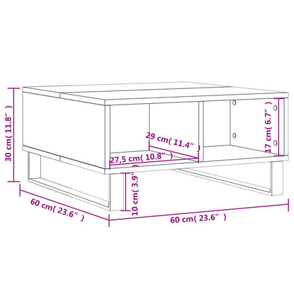 Soffbord vit högglans 60x60x30 cm