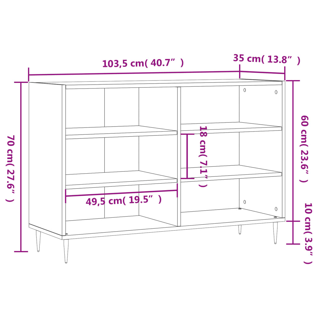 Skänk vit 103,5x35x70 cm