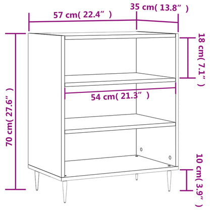 Förvaringshylla vit 57x35x70 cm konstruerat trä