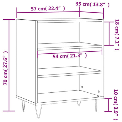 Förvaringshylla betonggrå 57x35x70 cm konstruerat trä