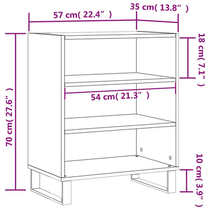 Förvaringshylla betonggrå 57x35x70 cm konstruerat trä