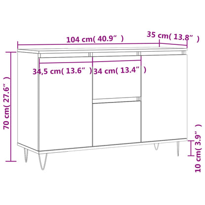 Skänk Sonoma ek 104x35x70 cm