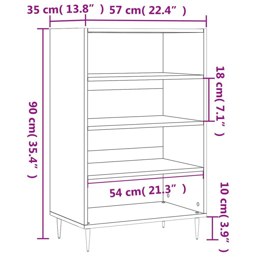 Skåp svart 57x35x90 cm