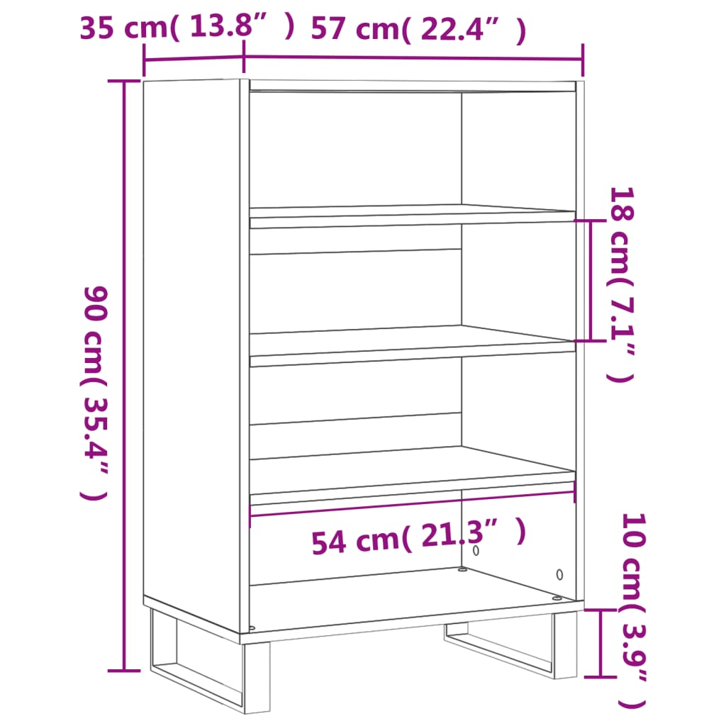 Skåp vit 57x35x90 cm