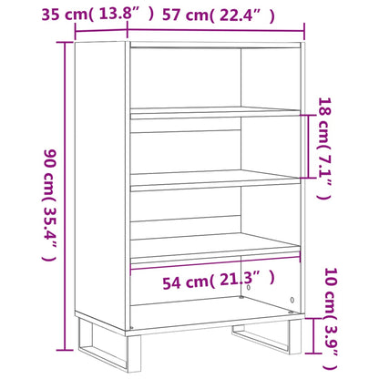 Skåp svart 57x35x90 cm