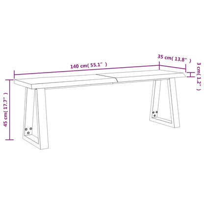 Penkki elävällä reunalla 140 cm akaasiapuuta