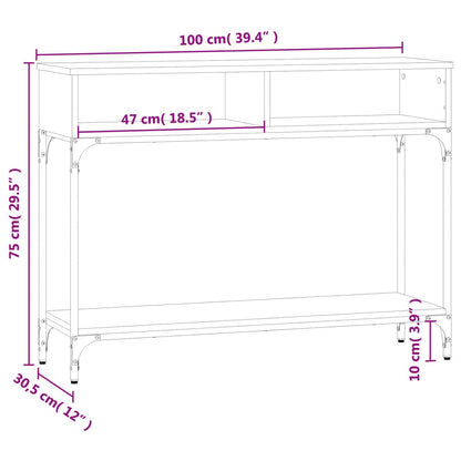 Avlastningsbord konsolbord brun ek 100x30,5x75 cm