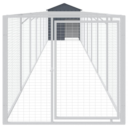 Hundkoja Hundgård antracit med tak 117x813x123 cm galvaniserat stål