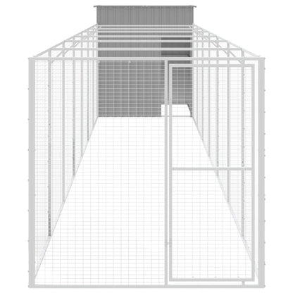 Koiratalo pihalla vaaleanharmaa 165x863x181 cm galvanoitua terästä