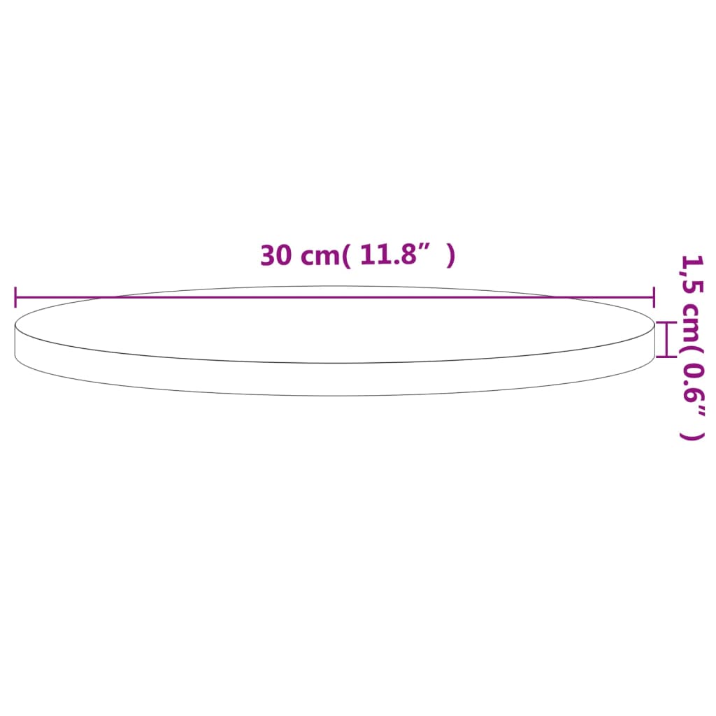 Pöytälevy Ø30x1,5 cm pyöreä massiivipyökkipuuta