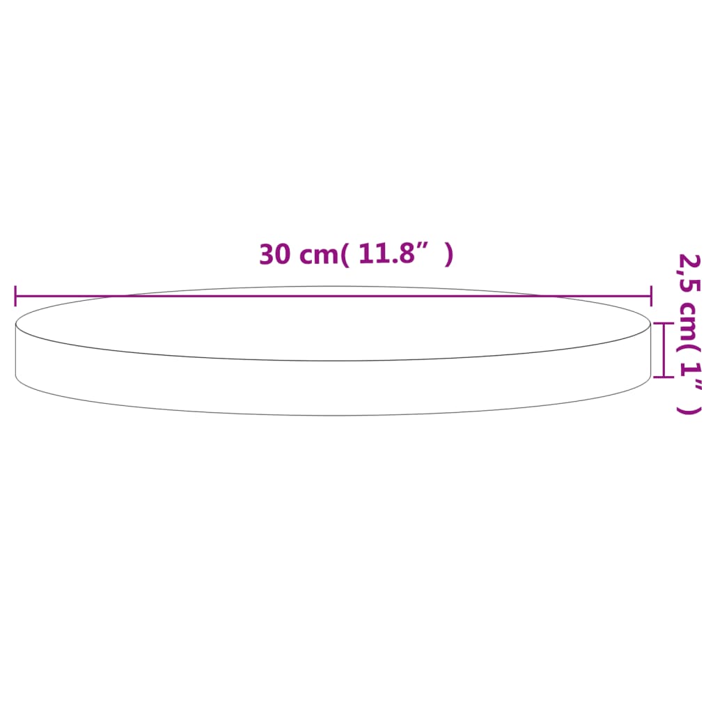 Pöytälevy Ø30x2,5 cm pyöreä massiivipyökkipuuta