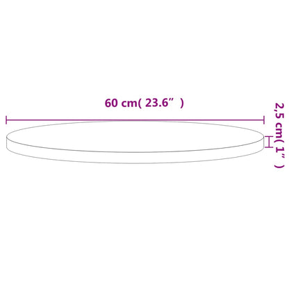 Pöytälevy Ø60x2,5 cm pyöreä massiivipyökkipuuta