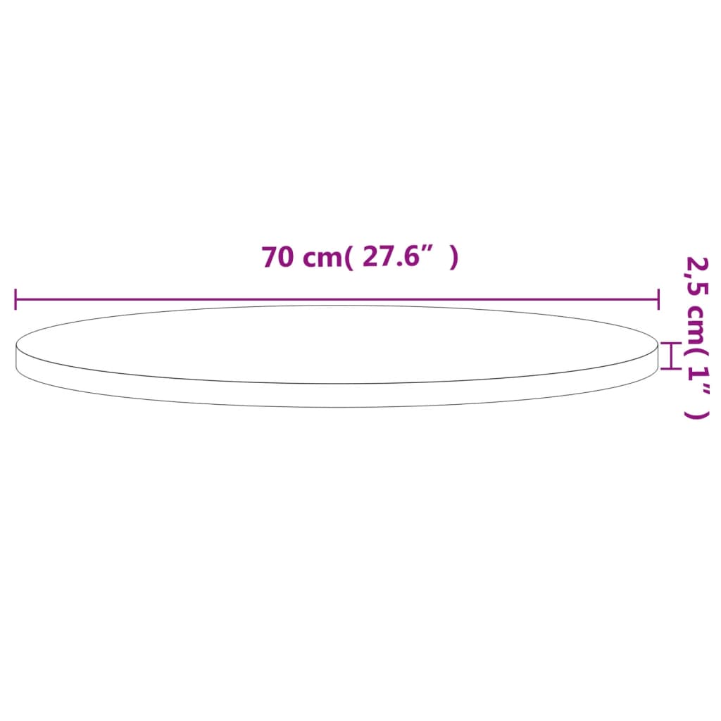 Pöytälevy Ø70x2,5 cm pyöreä massiivipyökkipuuta