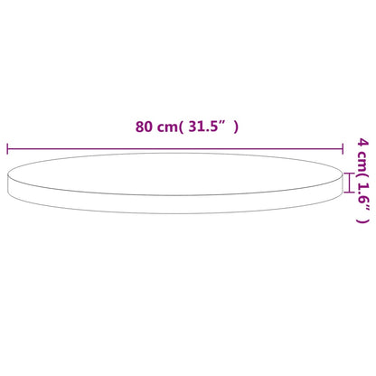 Pöytälevy Ø80x4 cm pyöreä massiivipyökkipuuta