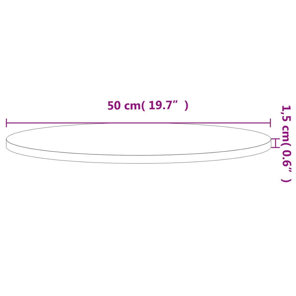 Pöytälevy Ø50x1,5 cm pyöreä massiivi pyökkipuuta