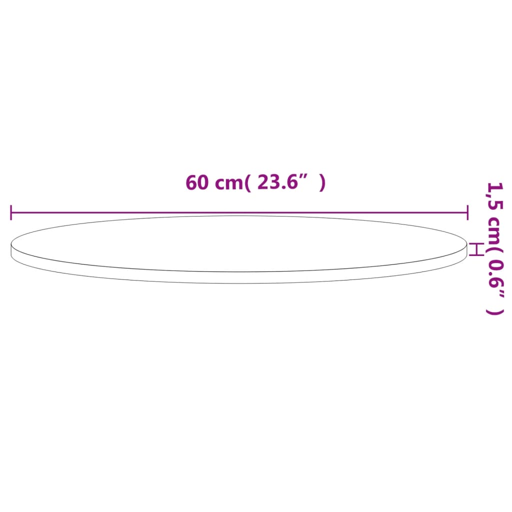 Pöytälevy Ø60x1,5 cm pyöreä massiivipyökkipuuta