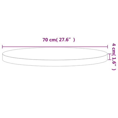 Pöytälevy Ø70x4 cm pyöreä massiivi pyökkipuuta