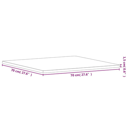 Pöytälevy 70x70x1,5 cm neliömäinen massiivipyökkipuuta