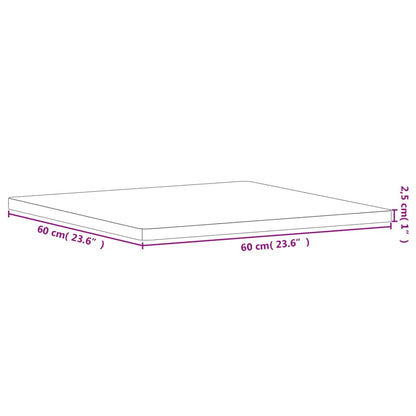 Pöytälevy 60x60x2,5 cm neliömäinen massiivipyökkipuuta