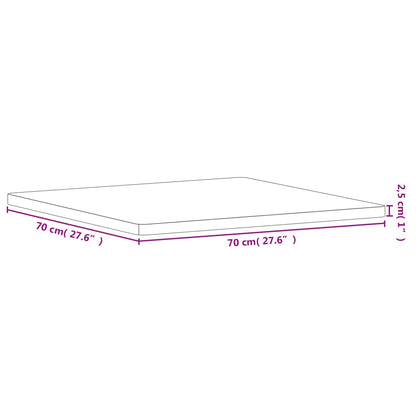 Pöytälevy 70x70x2,5 cm neliömäinen massiivipyökkipuuta