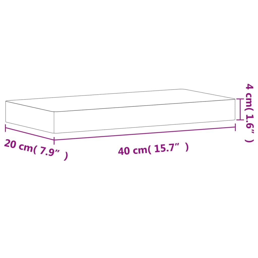 Hyllplan bokträ 40x20x4 cm