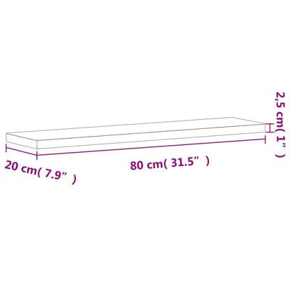 Seinähylly 80x20x2,5 cm massiivipyökkipuuta