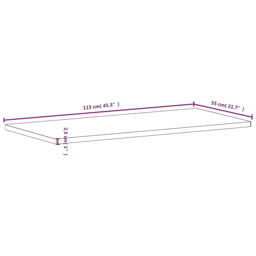 Pöytälevy 115x55x2,5 cm massiivipyökkipuuta