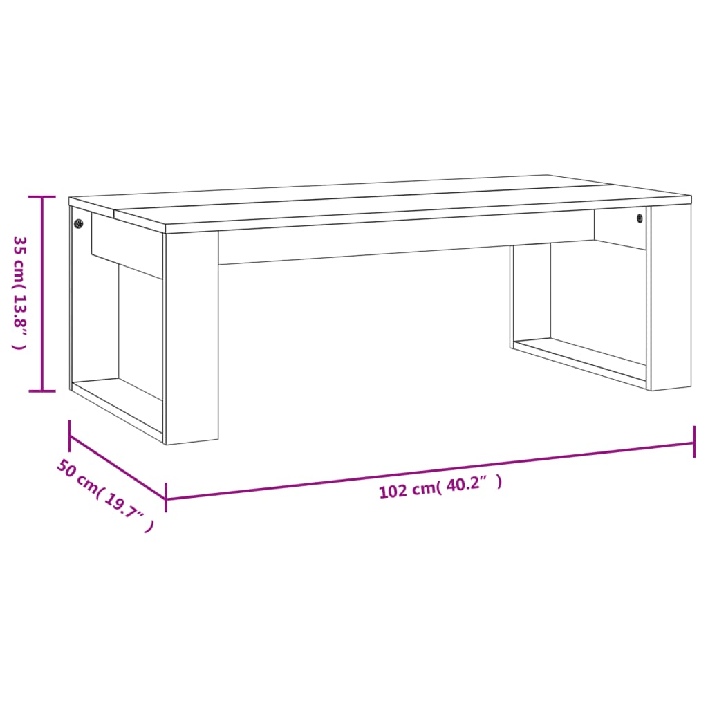 Soffbord vit 102x50x35 cm