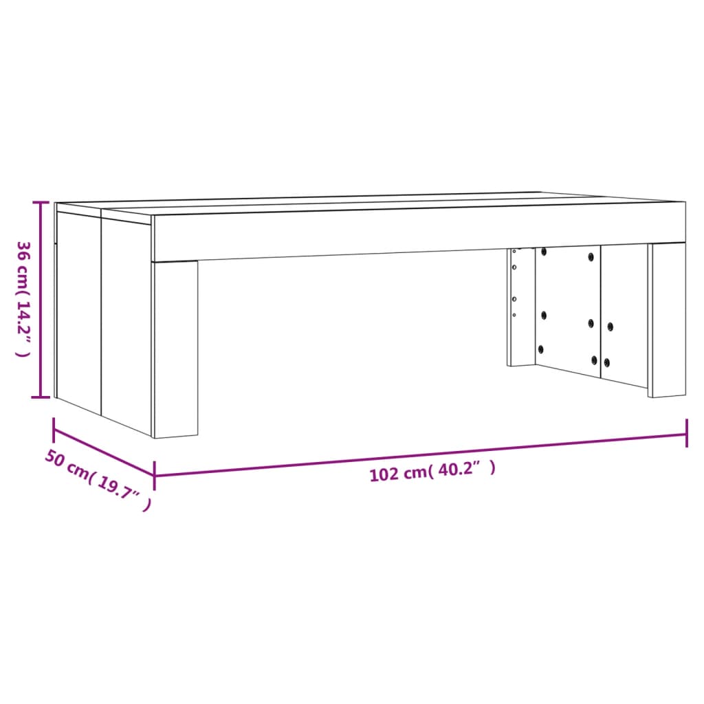 Soffbord vit 102x50x36 cm