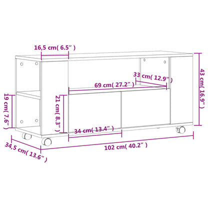 TV-möbel vit TV-skåp 102x34,5x43 cm