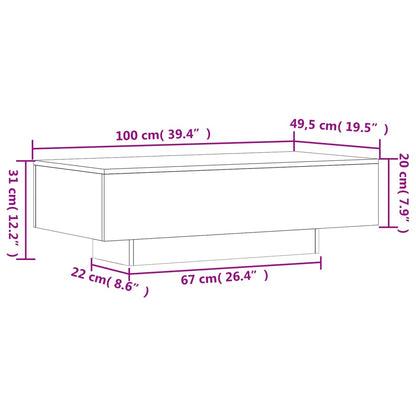 Soffbord betonggrå 100x49,5x31 cm