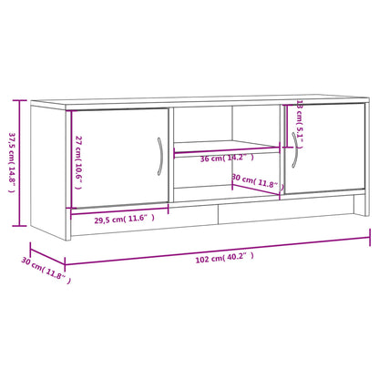 TV-möbel brun ek TV-bänk 102x30x37,5 cm