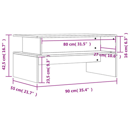 Sohvapöytä betonin harmaa 90x55x42,5 cm