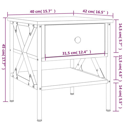 Sängbord Nattduksbord sonoma ek 40x42x45 cm