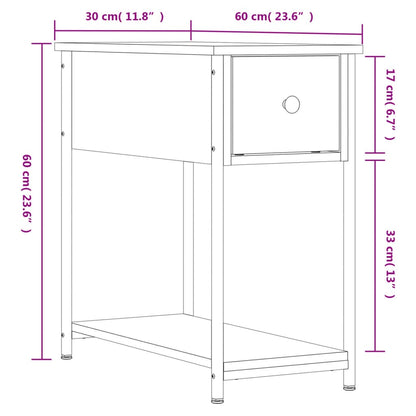 Sängbord Nattduksbord brun ek 30x60x60 cm