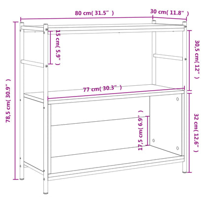 Kirjahylly musta 80x30x78,5 cm ja rauta