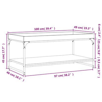 Sohvapöytä sonoma tammi 100x49x45 cm