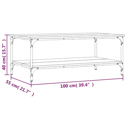 Soffbord brun ek 100x55x40 cm