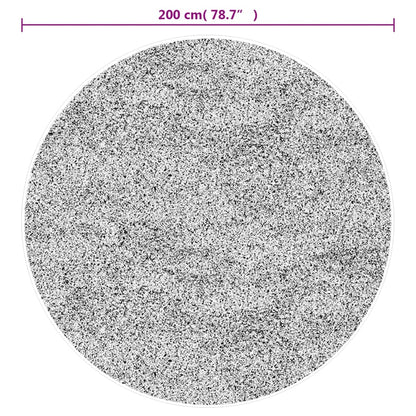 Golvmatta antracit tvättbar Ø200 cm halkfri