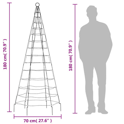 Joulukoristeita Ulkovalaistus lipputankoon 200 LEDiä lämmin valkoinen 180 cm