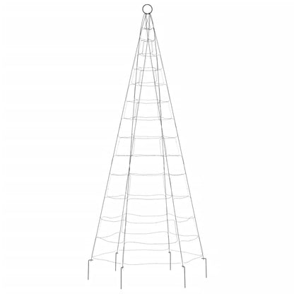 Joulukoristeita Ulkovalaistus lipputankoon 200 lediä viileä valkoinen 180 cm