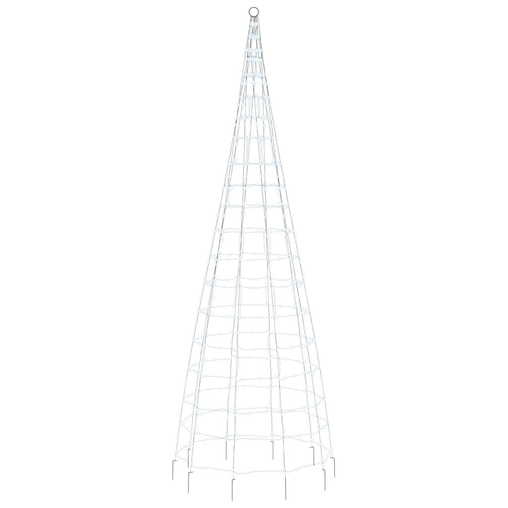 Juldekoration Utomhusbelysning till flaggstång 550 LEDs kallvit 300 cm